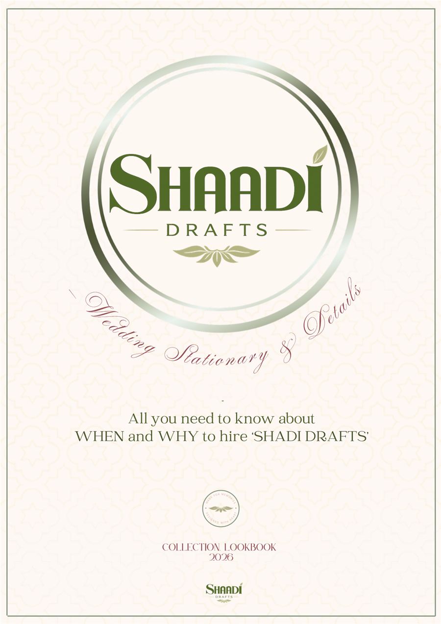 Cover of the Shaadi Drafts collection lookbook 2026