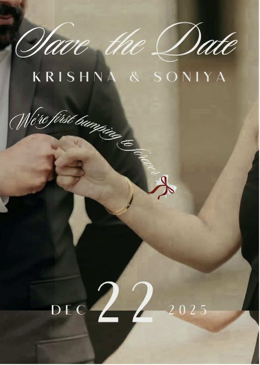 Digital save-the-date invite with a couple's photo and the wedding date