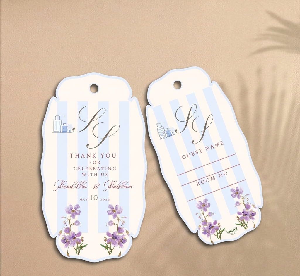 Guest luggage tags with name and room number